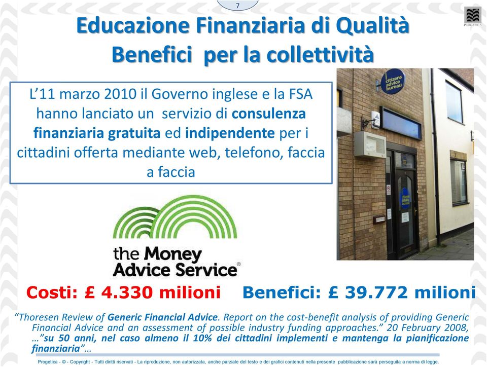 772 milioni Thoresen Review of Generic Financial Advice.