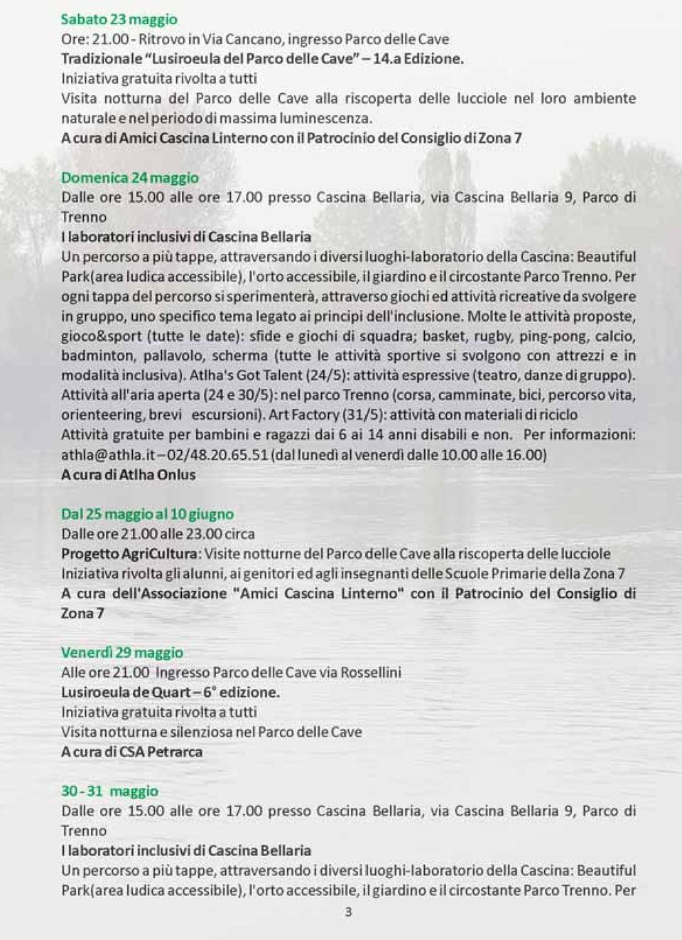 A cura di Amici Cascina Linterno con il Patrocinio del Consiglio di Zona 7 Domenica 24 maggio Dalle ore 15.00 alle ore 17.