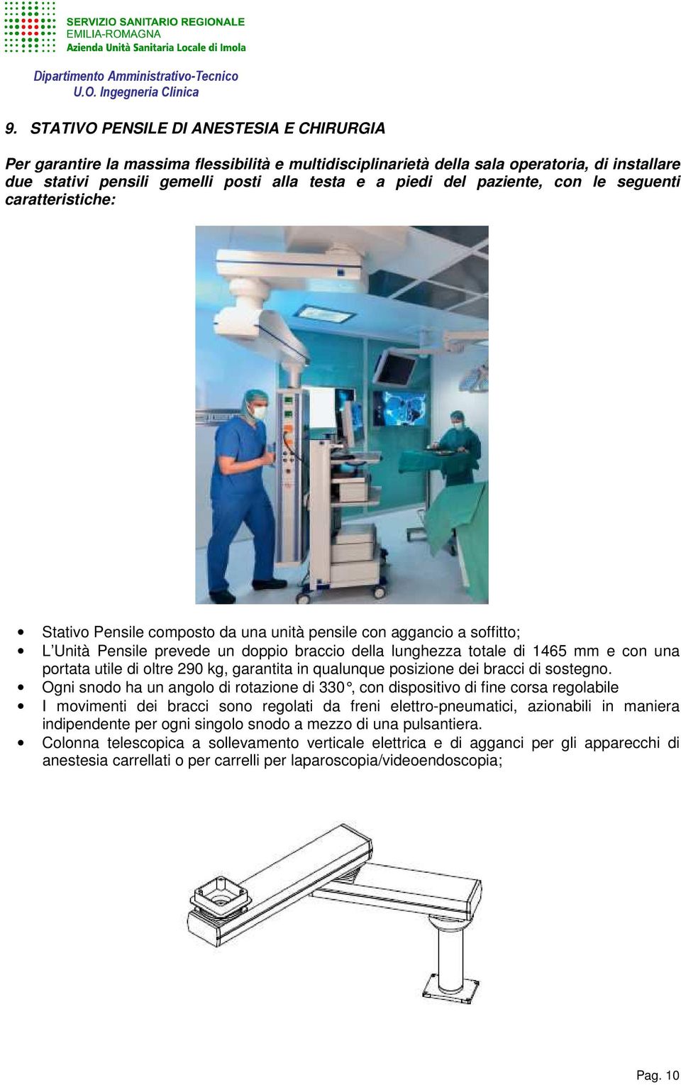 una portata utile di oltre 290 kg, garantita in qualunque posizione dei bracci di sostegno.