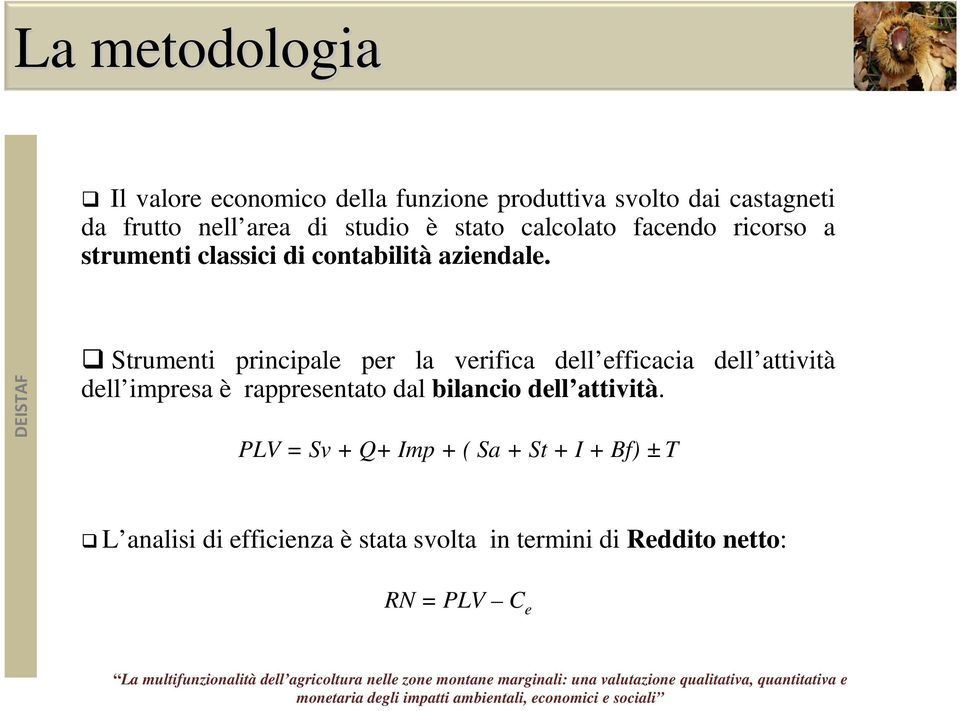 Strumenti principale per la verifica dell efficacia dell attività dell impresa è rappresentato dal bilancio