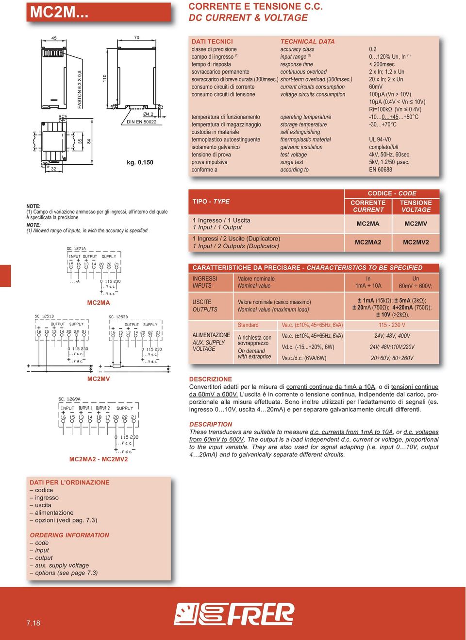 ) 20 x In; 2 x Un consumo circuiti di corrente current circuits consumption 60mV consumo circuiti di tensione voltage circuits consumption 100µA (Vn > 10V) 10µA (0.4V < Vn 10V) Ri=100kΩ (Vn 0.