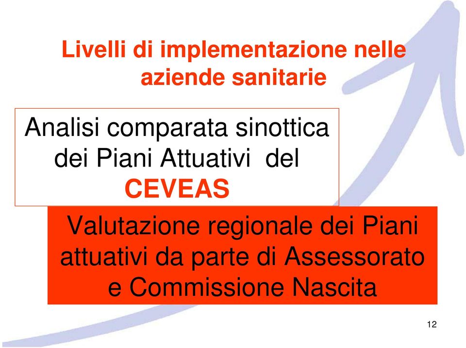 Attuativi del CEVEAS Valutazione regionale dei