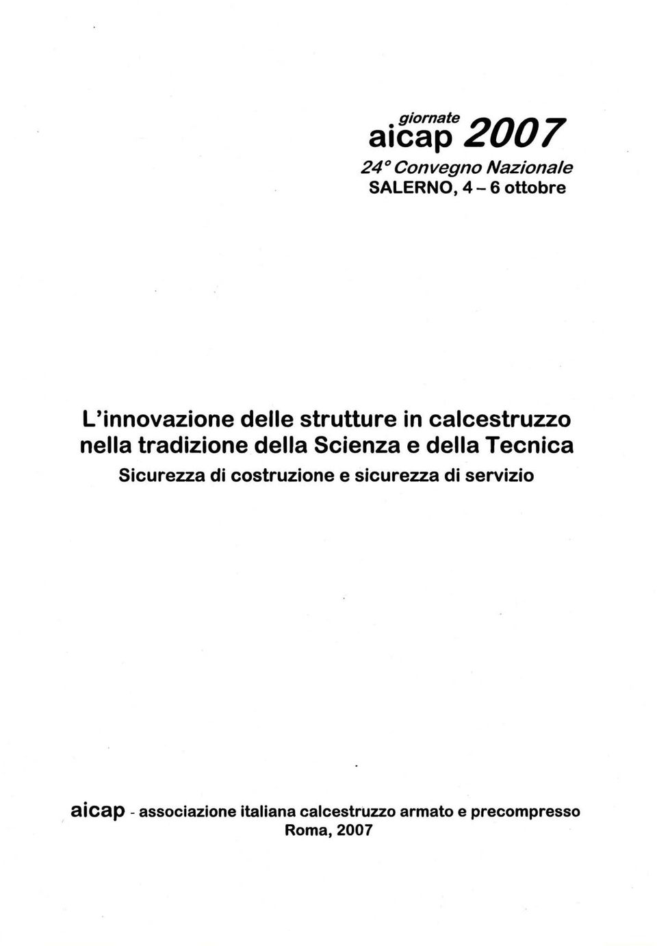 Tecnica Sicurezza di costruzione e sicurezza di servizio aicap -