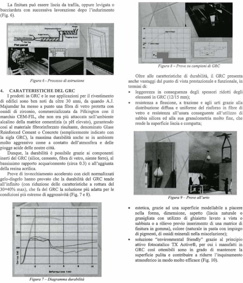 CARATTERISTICHE DEL GRC I prodotti in GRC e le sue applicazioni per il rivestimento di edifici sono ben noti da oltre 30 anni, da quando A.J.