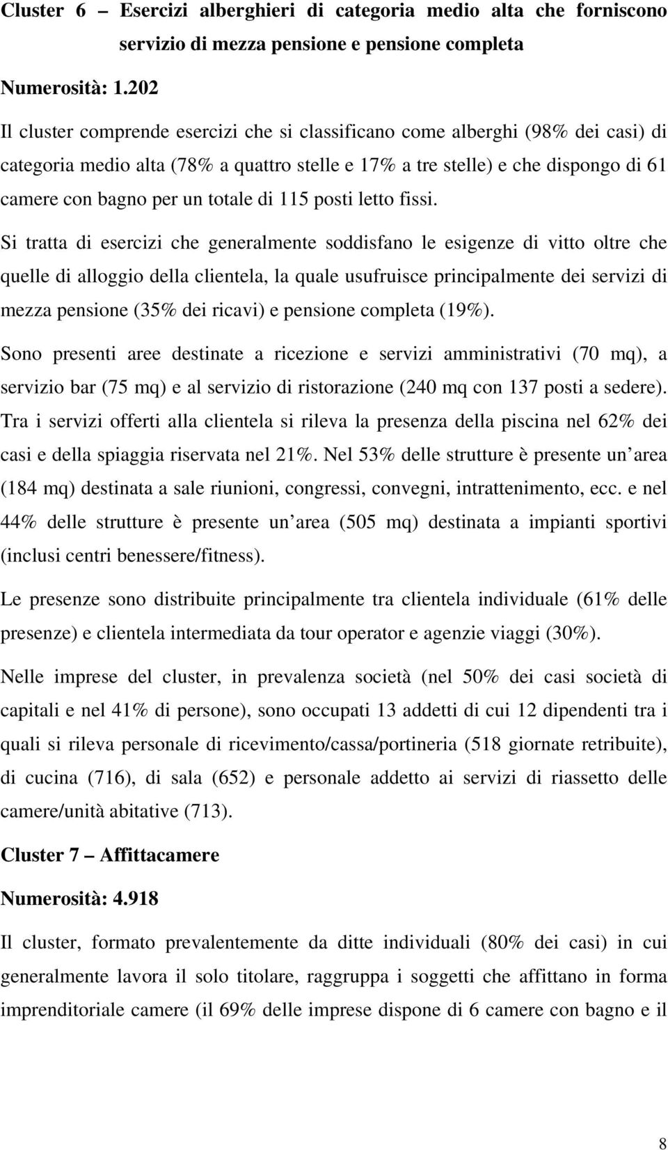 totale di 115 posti letto fissi.