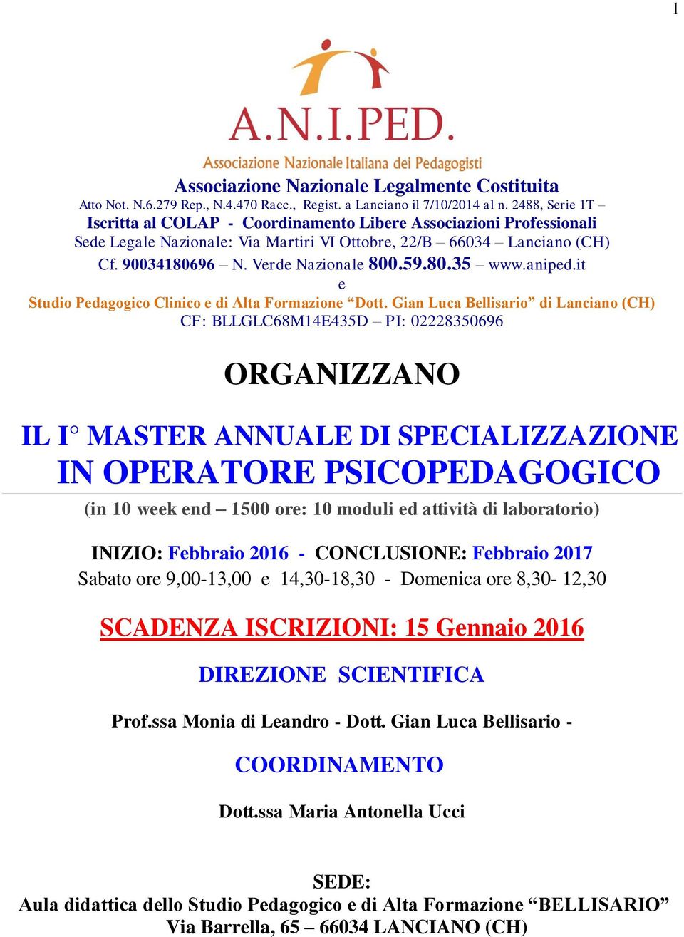 aniped.it e Studio Pedagogico Clinico e di Alta Formazione Dott.