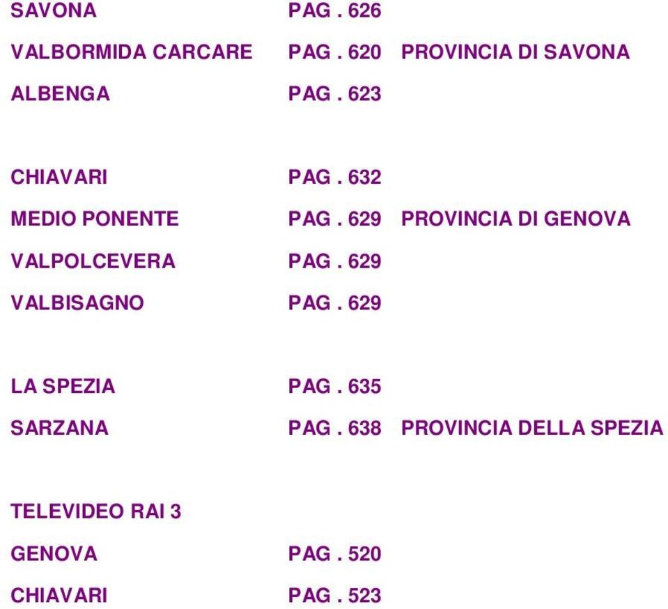 632 MEDIO POETE PAG. 629 PROVICIA DI GEOVA VALPOLCEVERA PAG.