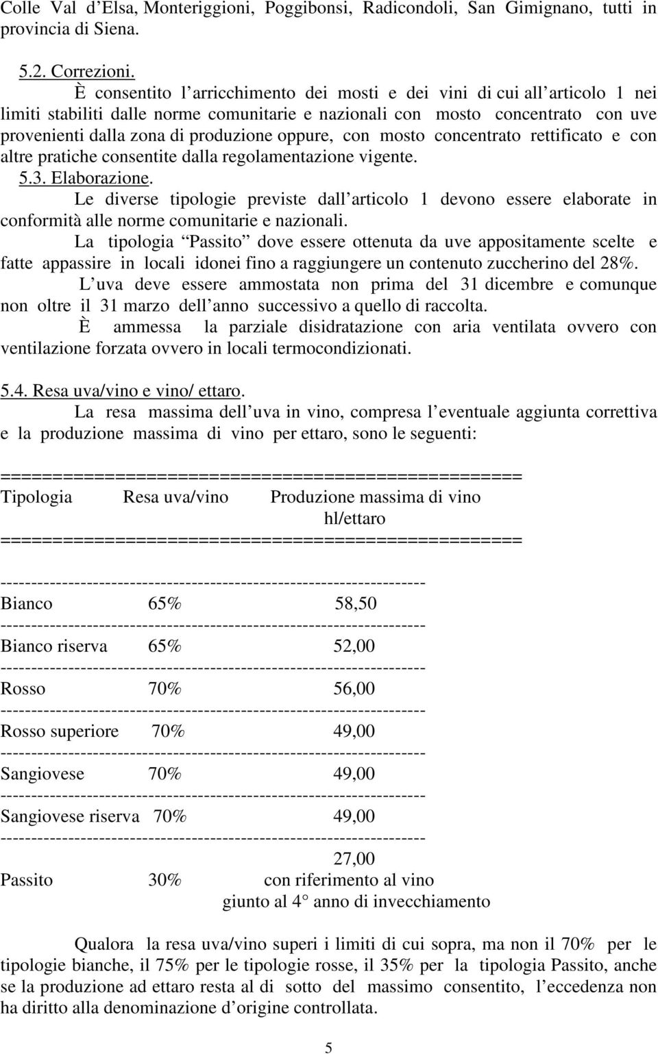 oppure, con mosto concentrato rettificato e con altre pratiche consentite dalla regolamentazione vigente. 5.3. Elaborazione.