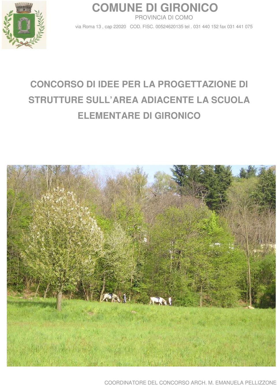 031 440 152 fax 031 441 075 CONCORSO DI IDEE PER LA PROGETTAZIONE DI