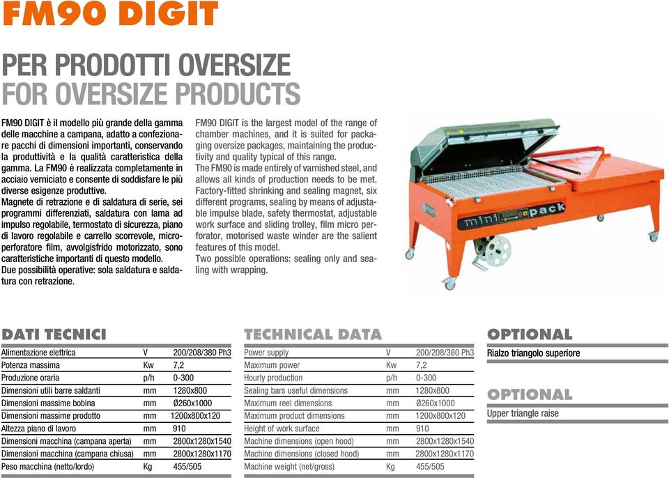 Magnete di retrazione e di saldatura di serie, sei programmi differenziati, saldatura con lama ad impulso regolabile, termostato di sicurezza, piano di lavoro regolabile e carrello scorrevole,