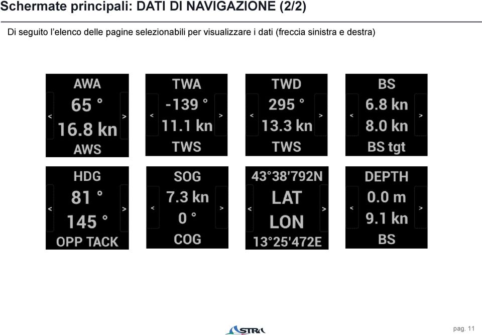 delle pagine selezionabili per