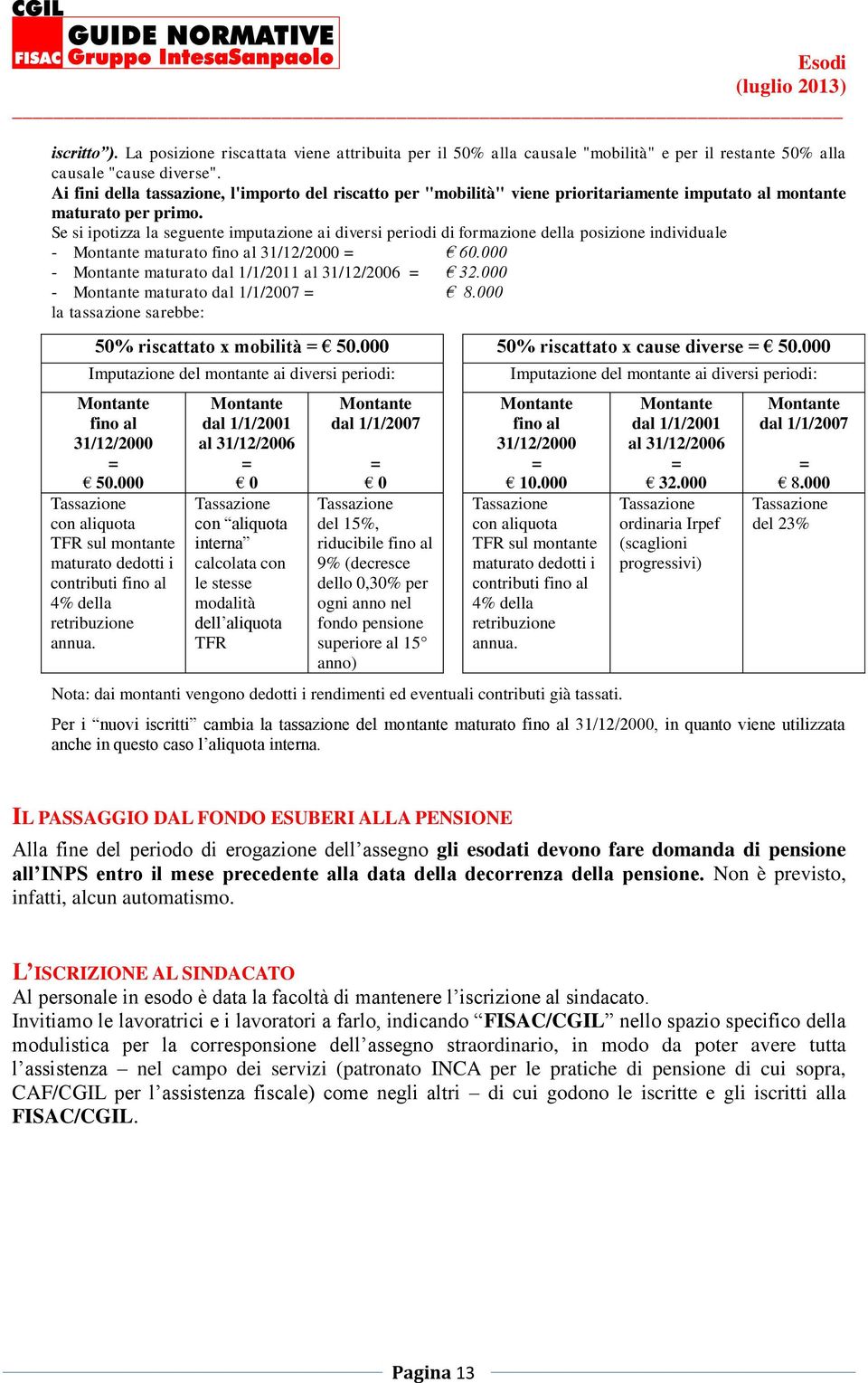 Se si ipotizza la seguente imputazione ai diversi periodi di formazione della posizione individuale - Montante maturato fino al 31/12/2000 = 60.000 - Montante maturato dal 1/1/2011 al 31/12/2006 = 32.