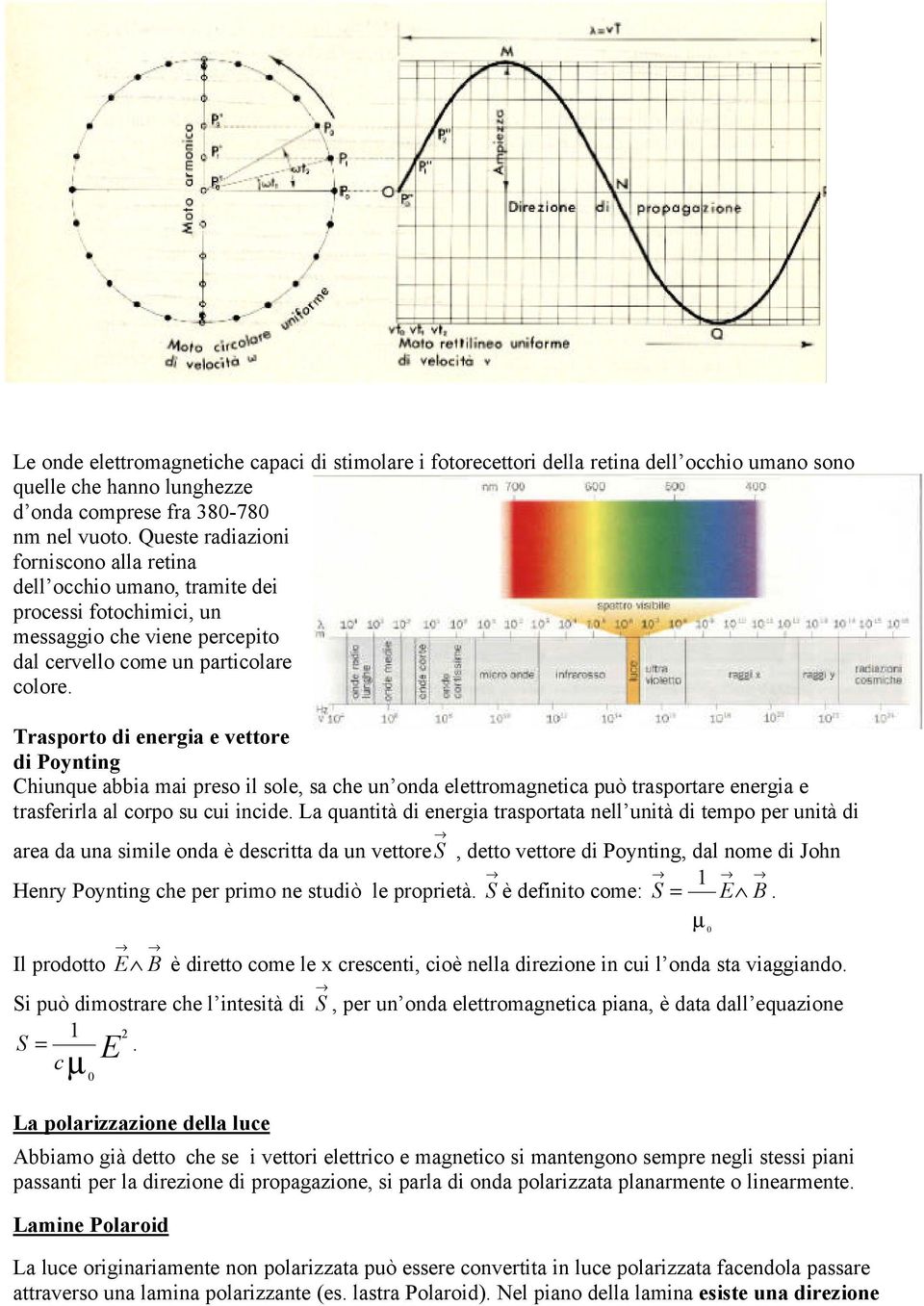 Trasporto di energia e vettore di Poynting Chiunque abbia mai preso il sole, sa che un onda elettromagnetica può trasportare energia e trasferirla al corpo su cui incide.