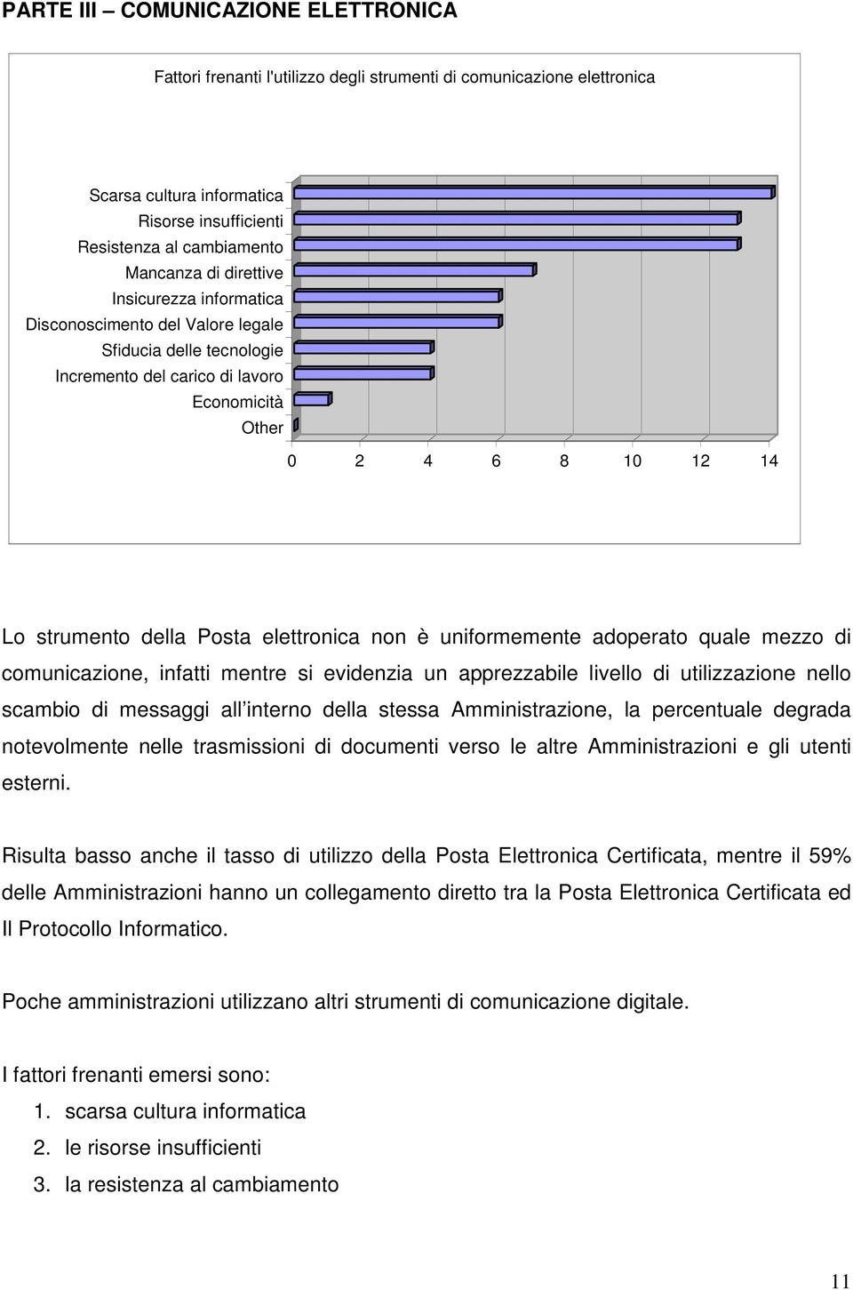 non è uniformemente adoperato quale mezzo di comunicazione, infatti mentre si evidenzia un apprezzabile livello di utilizzazione nello scambio di messaggi all interno della stessa Amministrazione, la