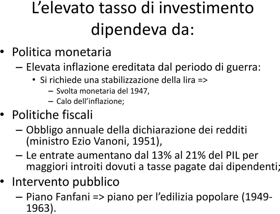 annuale della dichiarazione dei redditi (ministro Ezio Vanoni, 1951), Le entrate aumentano dal 13% al 21% del PIL per