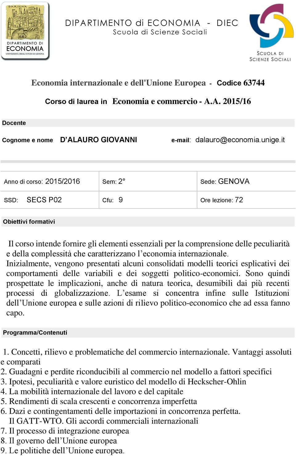 complessità che caratterizzano l economia internazionale.