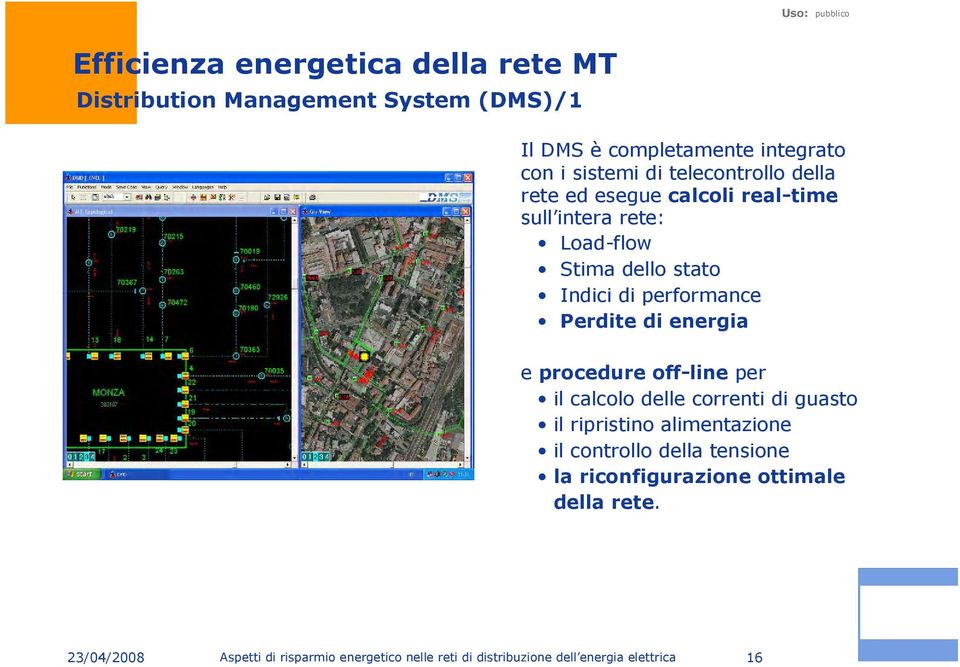 di energia e procedure off-line per il calcolo delle correnti di guasto il ripristino alimentazione il controllo della tensione