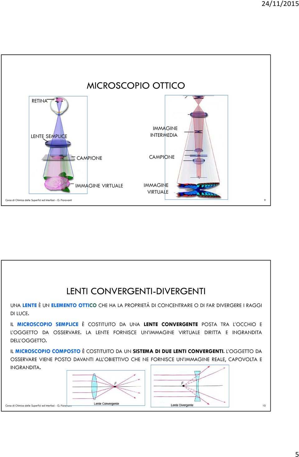 IL MICROSCOPIO SEMPLICE È COSTITUITO DA UNA LENTE CONVERGENTE POSTA TRA L OCCHIO E L OGGETTO DA OSSERVARE. LA LENTE FORNISCE UN IMMAGINE VIRTUALE DIRITTA E INGRANDITA DELL OGGETTO.