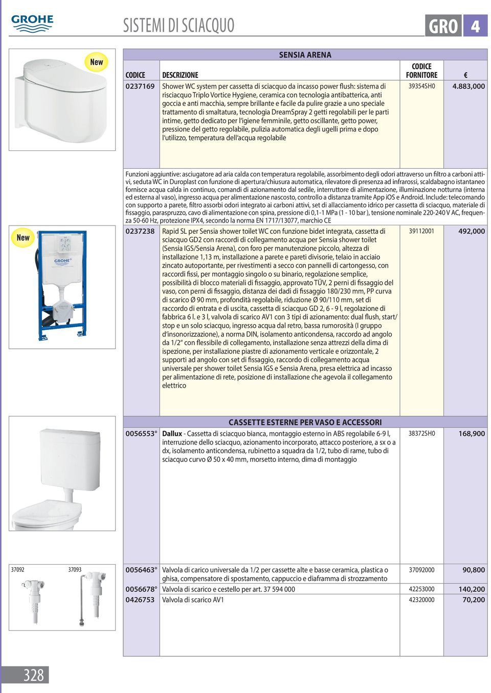 dedicato per l igiene femminile, getto oscillante, getto power, pressione del getto regolabile, pulizia automatica degli ugelli prima e dopo l utilizzo, temperatura dell acqua regolabile GRO 4