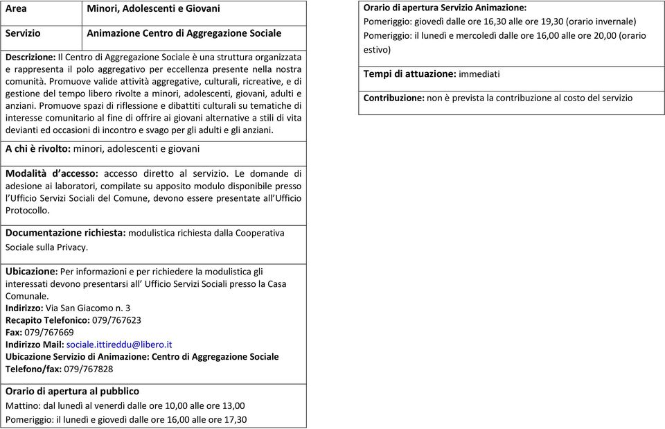 Promuove spazi di riflessione e dibattiti culturali su tematiche di interesse comunitario al fine di offrire ai giovani alternative a stili di vita devianti ed occasioni di incontro e svago per gli