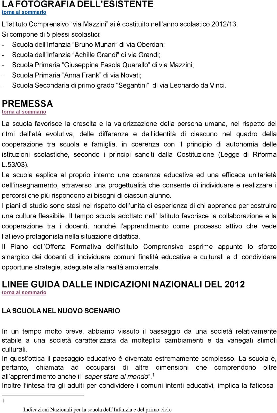 Mazzini; - Scuola Primaria Anna Frank di via Novati; - Scuola Secondaria di primo grado Segantini di via Leonardo da Vinci.