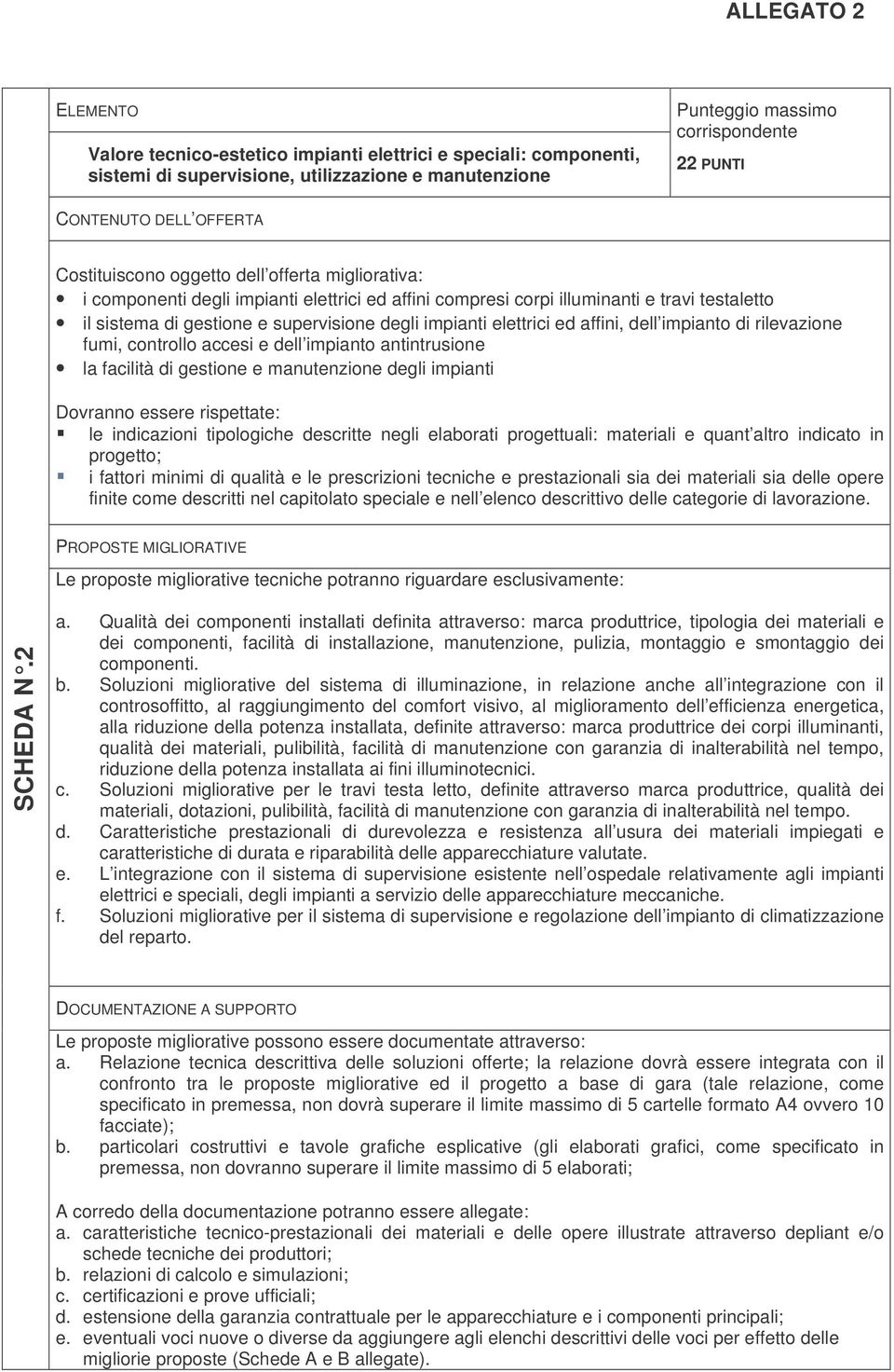 accesi e dell impianto antintrusione la facilità di gestione e manutenzione degli impianti le indicazioni tipologiche descritte negli elaborati progettuali: materiali e quant altro indicato in