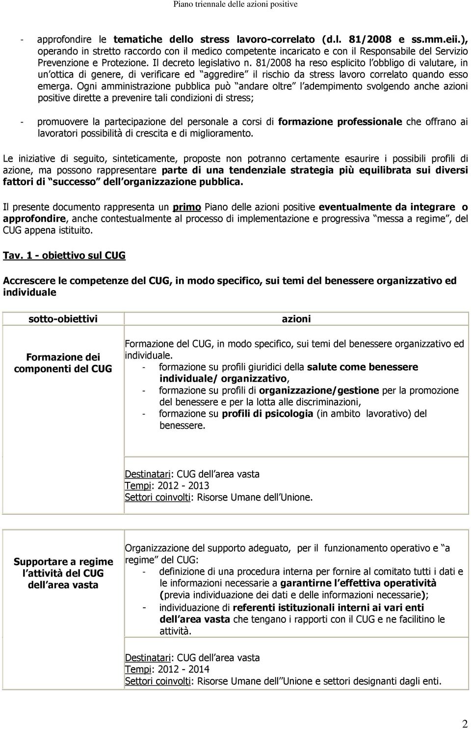 81/2008 ha reso esplicito l obbligo di valutare, in un ottica di genere, di verificare ed aggredire il rischio da stress lavoro correlato quando esso emerga.