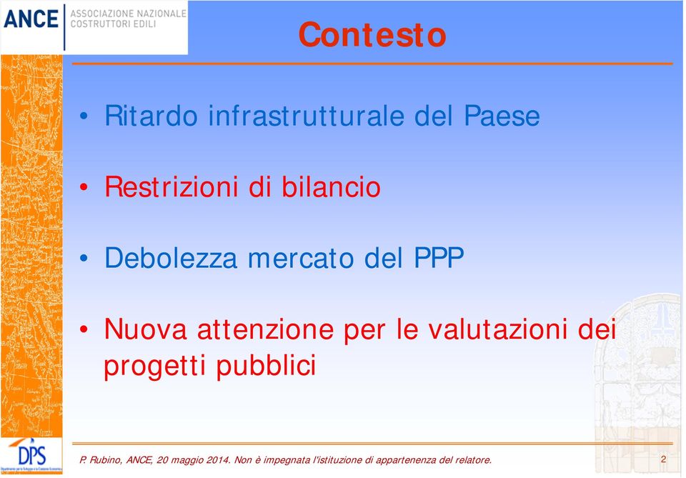 valutazioni dei progetti pubblici P.