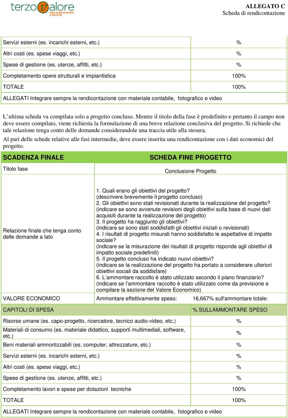 Si richiede che tale relazione tenga conto delle domande considerandole una traccia utile alla stesura.