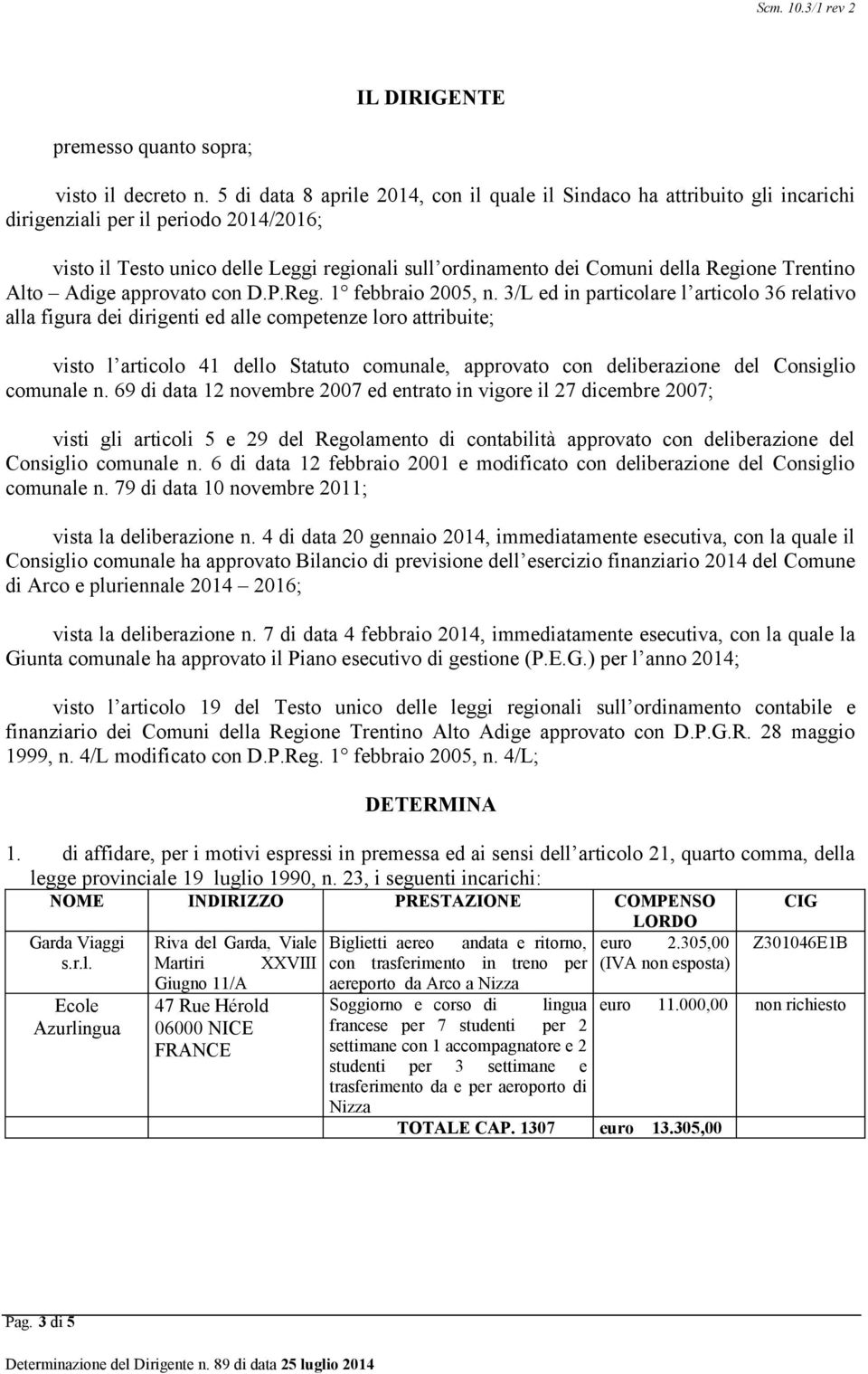 Regione Trentino Alto Adige approvato con D.P.Reg. 1 febbraio 2005, n.