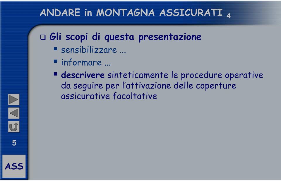 .. descrivere sinteticamente le procedure operative