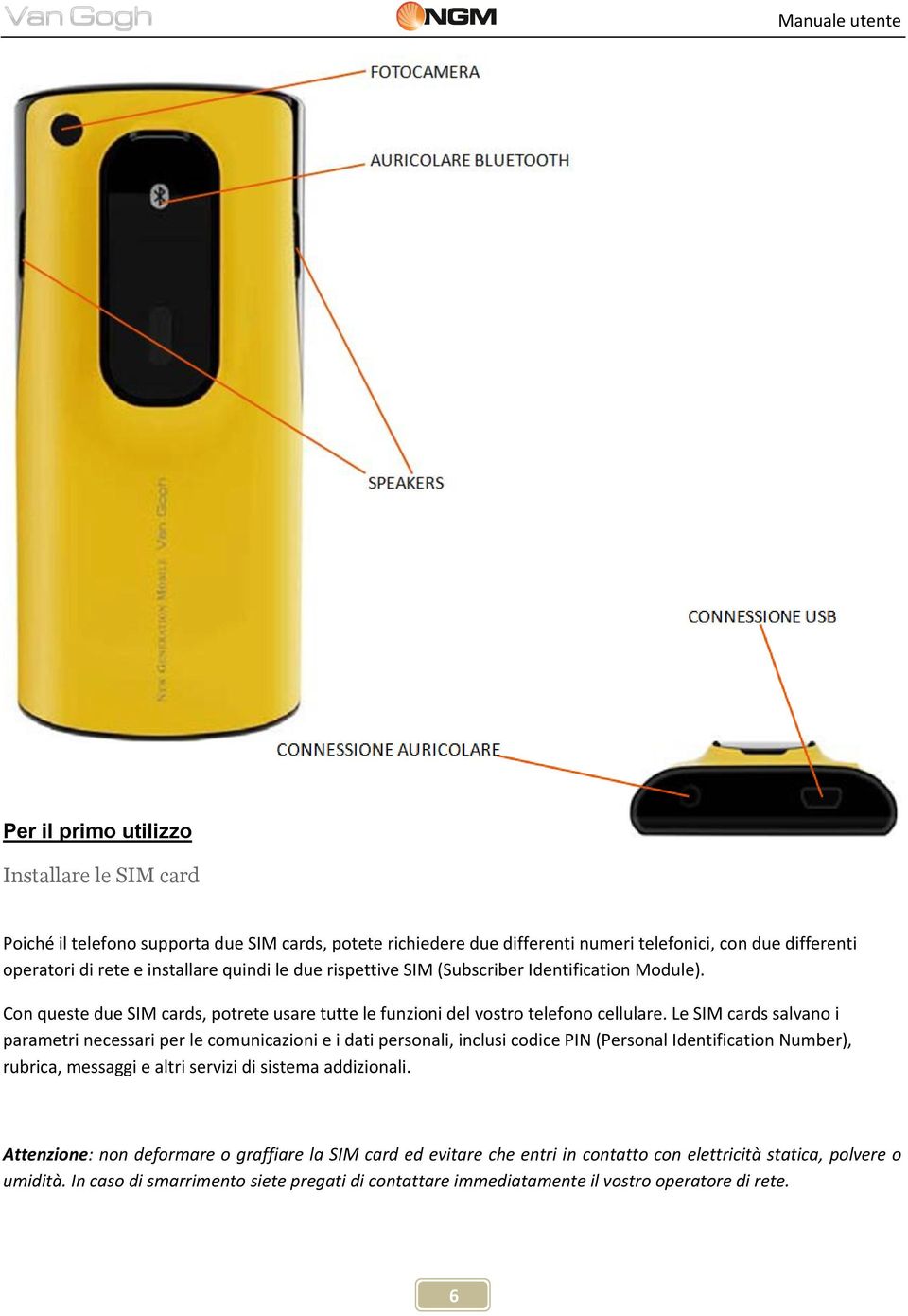 Le SIM cards salvano i parametri necessari per le comunicazioni e i dati personali, inclusi codice PIN (Personal Identification Number), rubrica, messaggi e altri servizi di sistema