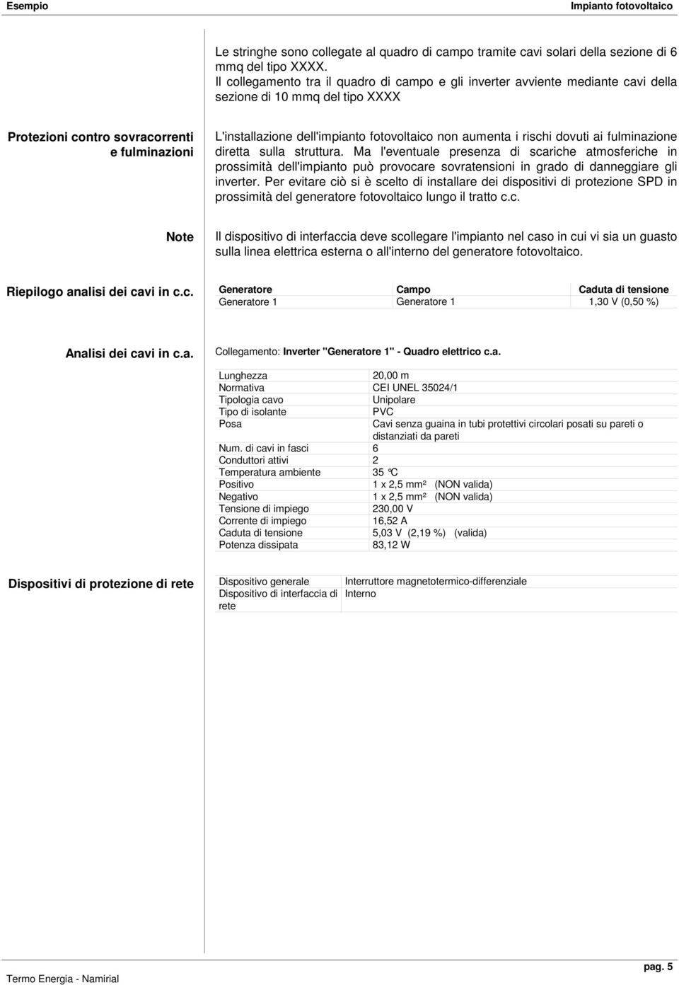 fotovoltaico non aumenta i rischi dovuti ai fulminazione diretta sulla struttura.