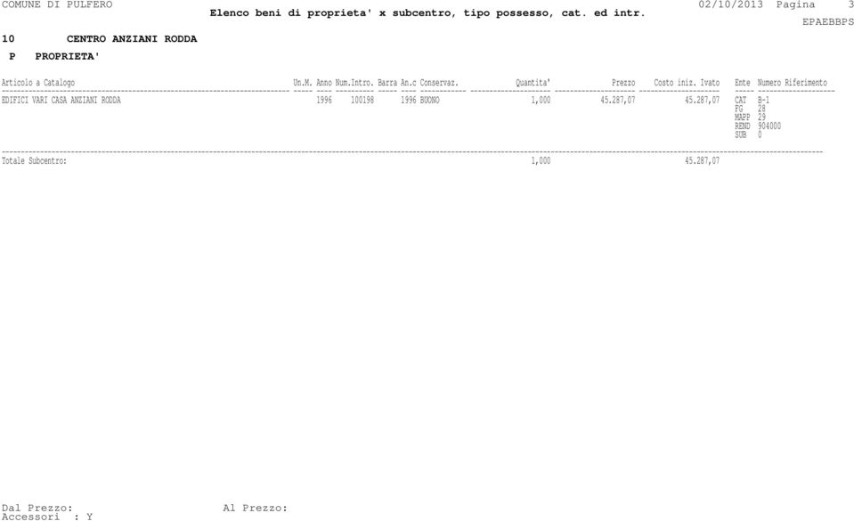 287,07 CAT B-1 FG 28 MA 29 REND 904000 SUB 0