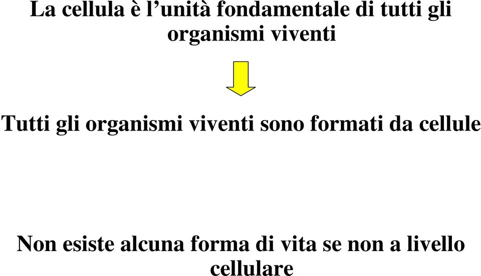 viventi sono formati da cellule Non esiste