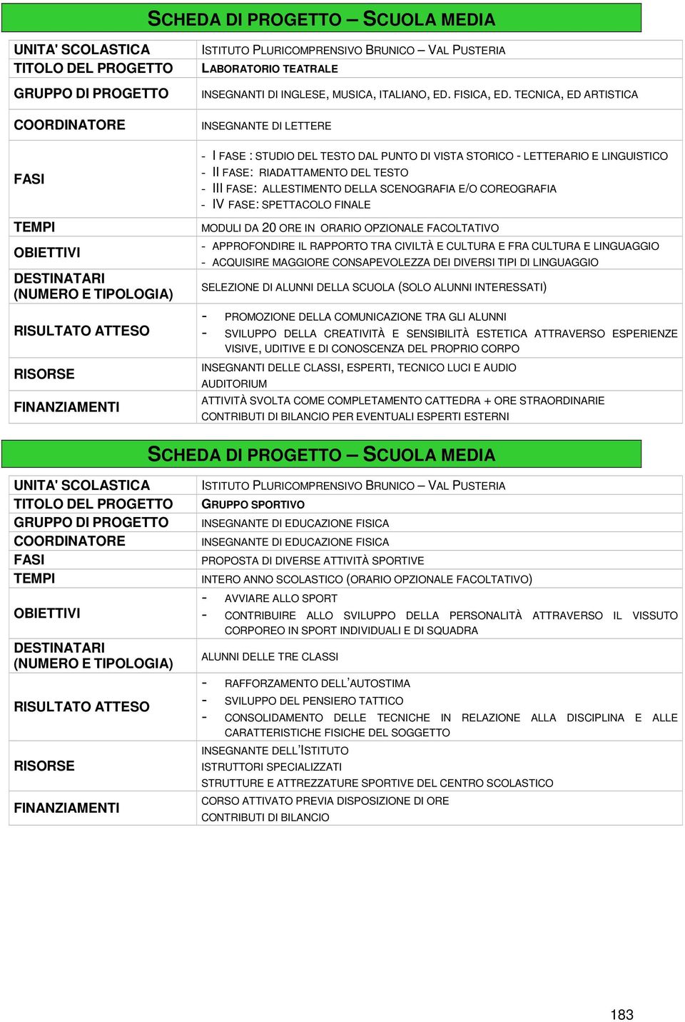 SCENOGRAFIA E/O COREOGRAFIA - IV FASE: SPETTACOLO FINALE MODULI DA 20 ORE IN ORARIO OPZIONALE FACOLTATIVO - APPROFONDIRE IL RAPPORTO TRA CIVILTÀ E CULTURA E FRA CULTURA E LINGUAGGIO - ACQUISIRE