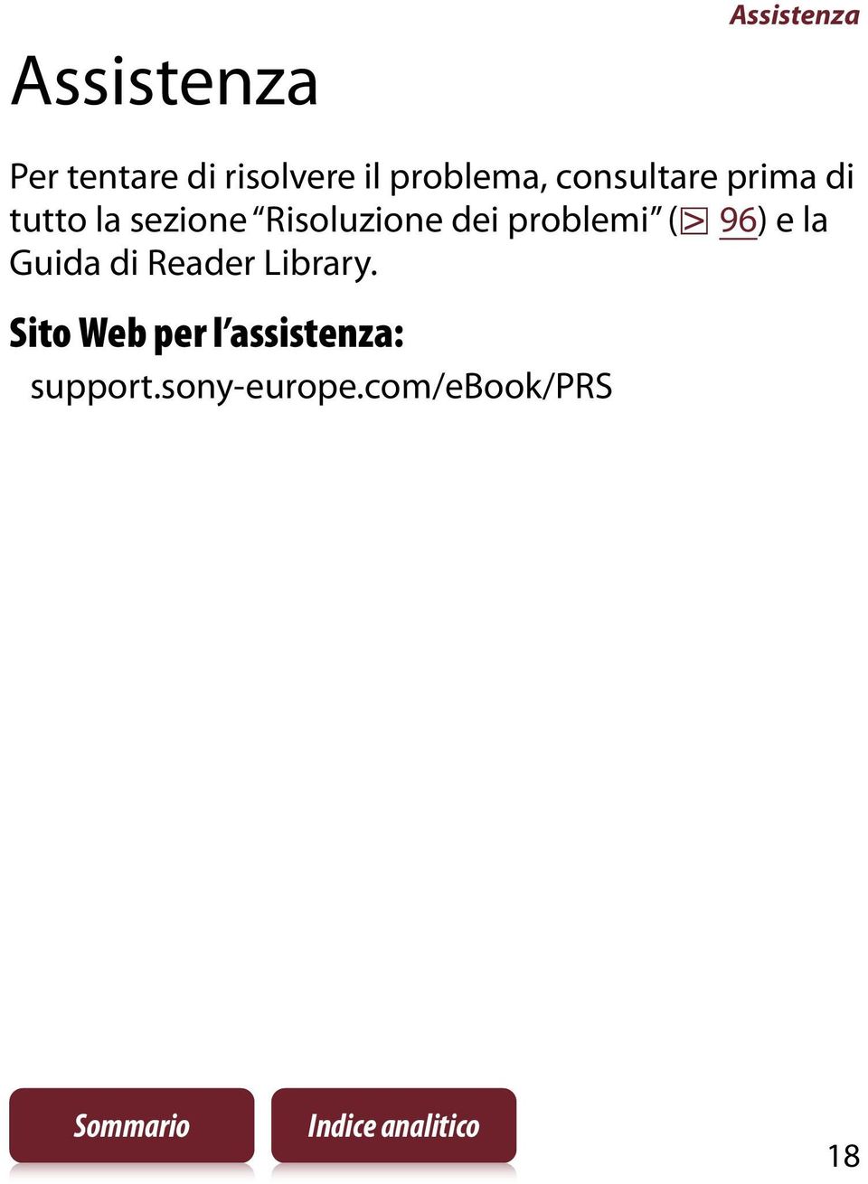 Risoluzione dei problemi ( 96) e la Guida di Reader