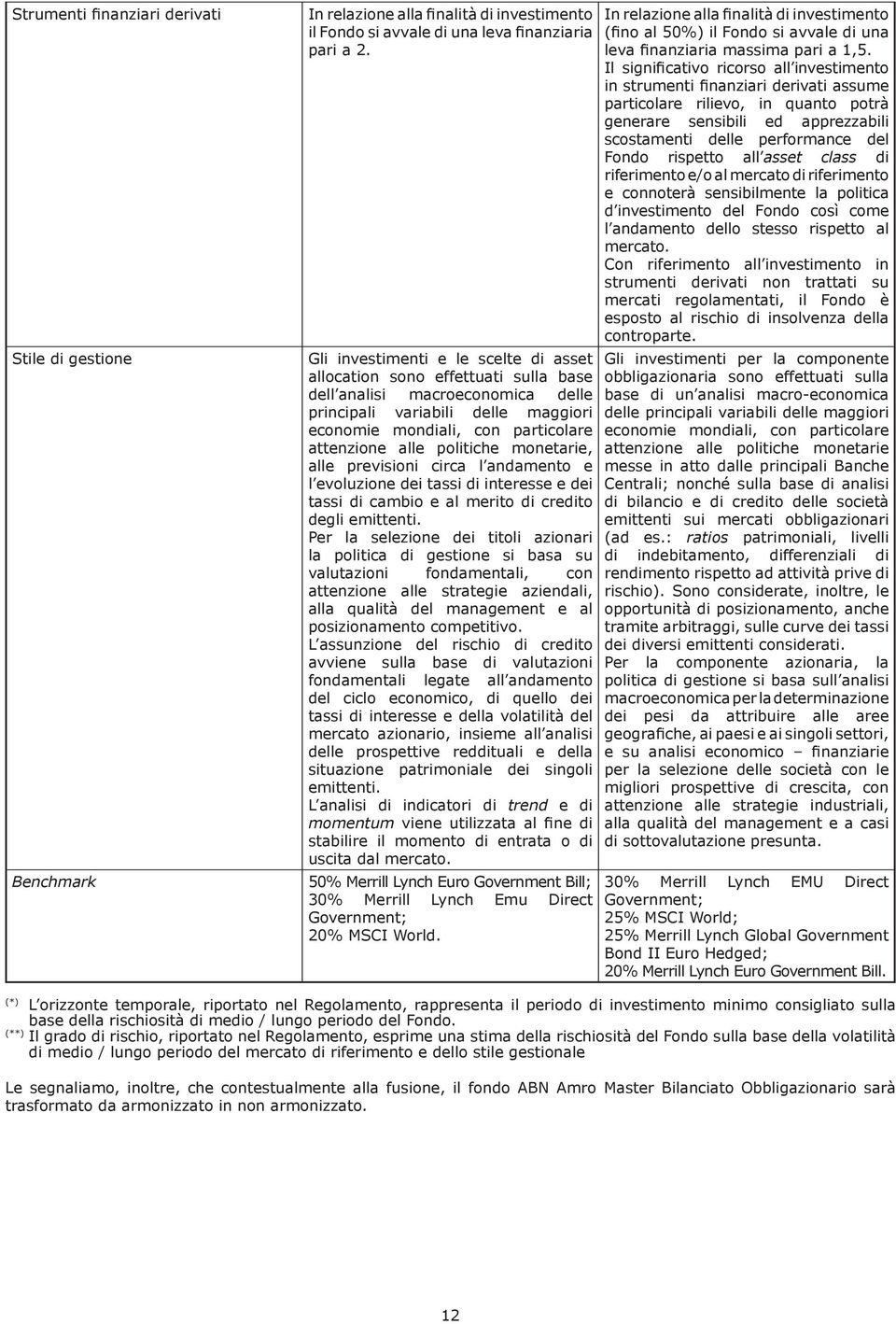 politiche monetarie, alle previsioni circa l andamento e l evoluzione dei tassi di interesse e dei tassi di cambio e al merito di credito degli emittenti.