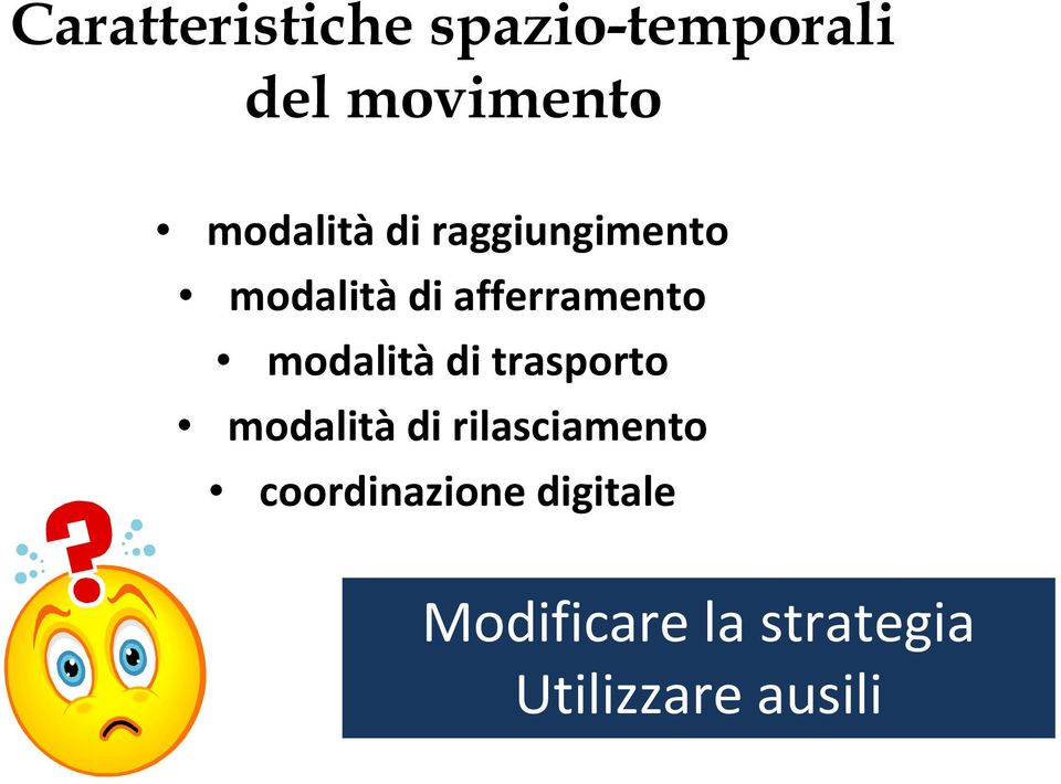 modalità di trasporto modalità di rilasciamento