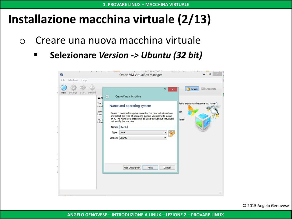 Creare una nuva macchina virtuale