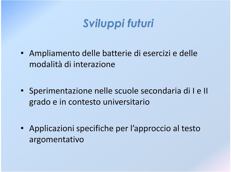 secondaria di I e II grado e in contesto universitario