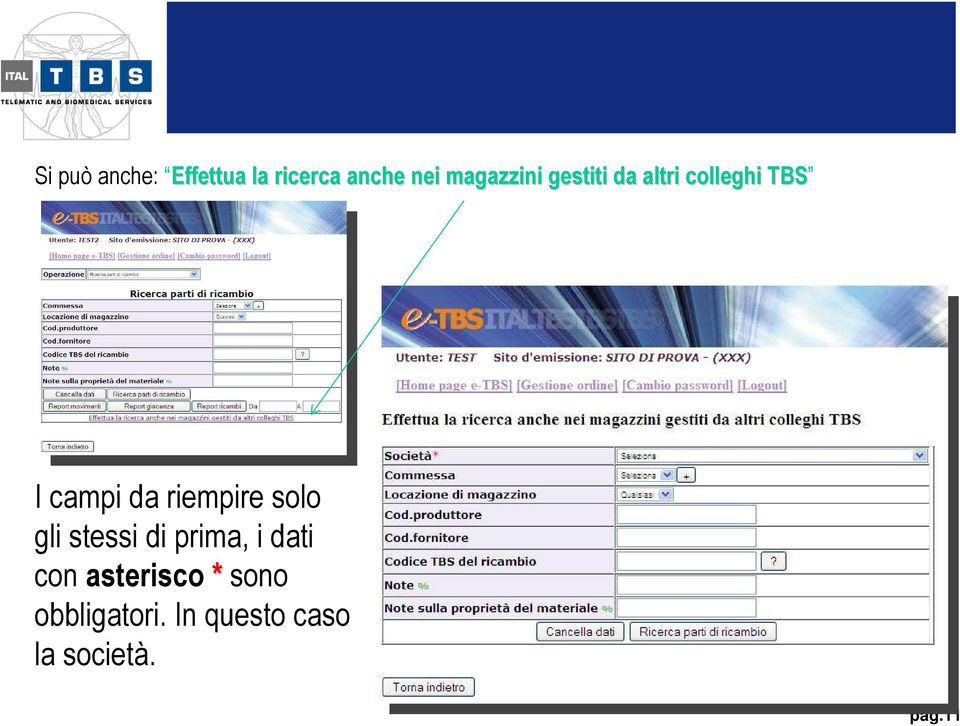 da riempire solo gli stessi di prima, i dati con