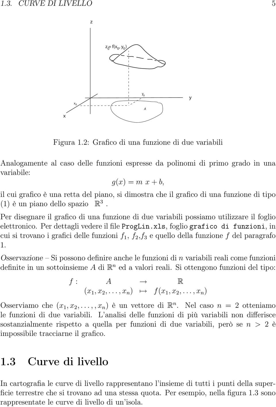 che il grafico di una funzione di tipo (1) è un piano dello spazio R 3. Per disegnare il grafico di una funzione di due variabili possiamo utilizzare il foglio elettronico.