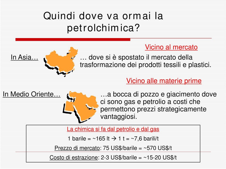 i Vicino alle materie prime In Medio Oriente a bocca di pozzo e giacimento dove ci sono gas e petrolio a costi che