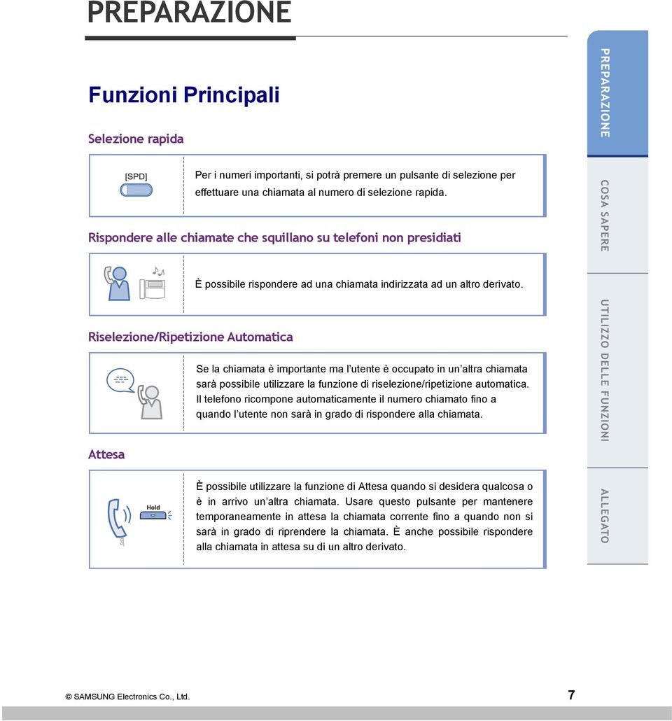 Riselezione/Ripetizione Automatica Se la chiamata è importante ma l utente è occupato in un altra chiamata sarà possibile utilizzare la funzione di riselezione/ripetizione automatica.