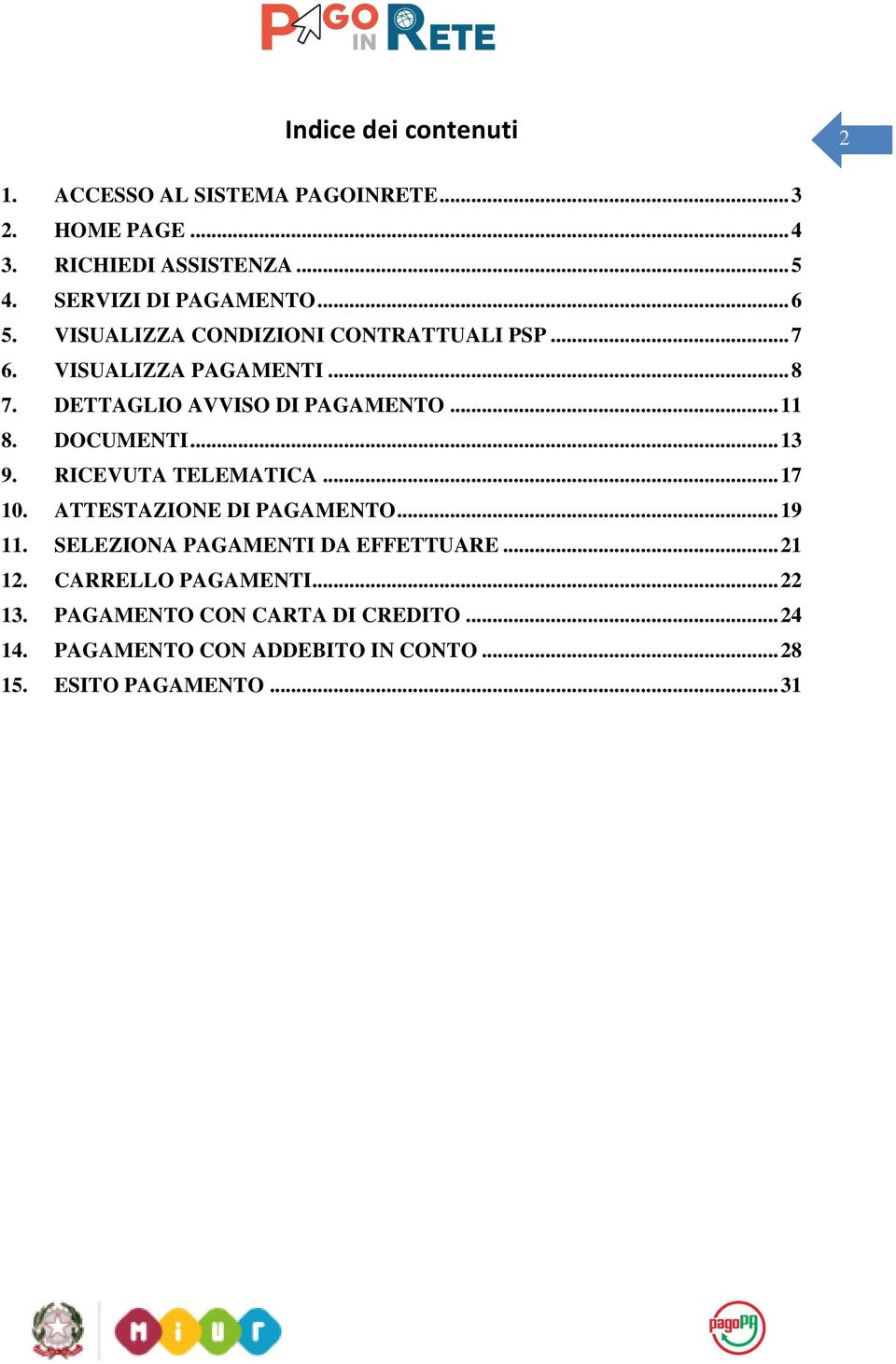 DETTAGLIO AVVISO DI PAGAMENTO... 11 8. DOCUMENTI... 13 9. RICEVUTA TELEMATICA... 17 10. ATTESTAZIONE DI PAGAMENTO... 19 11.