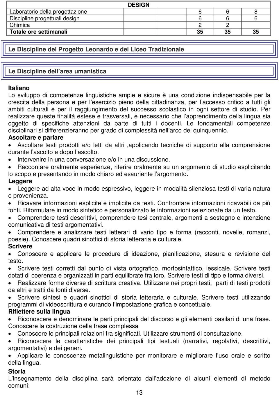 accesso critico a tutti gli ambiti culturali e per il raggiungimento del successo scolastico in ogni settore di studio.