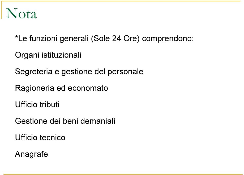 gestione del personale Ragioneria ed economato