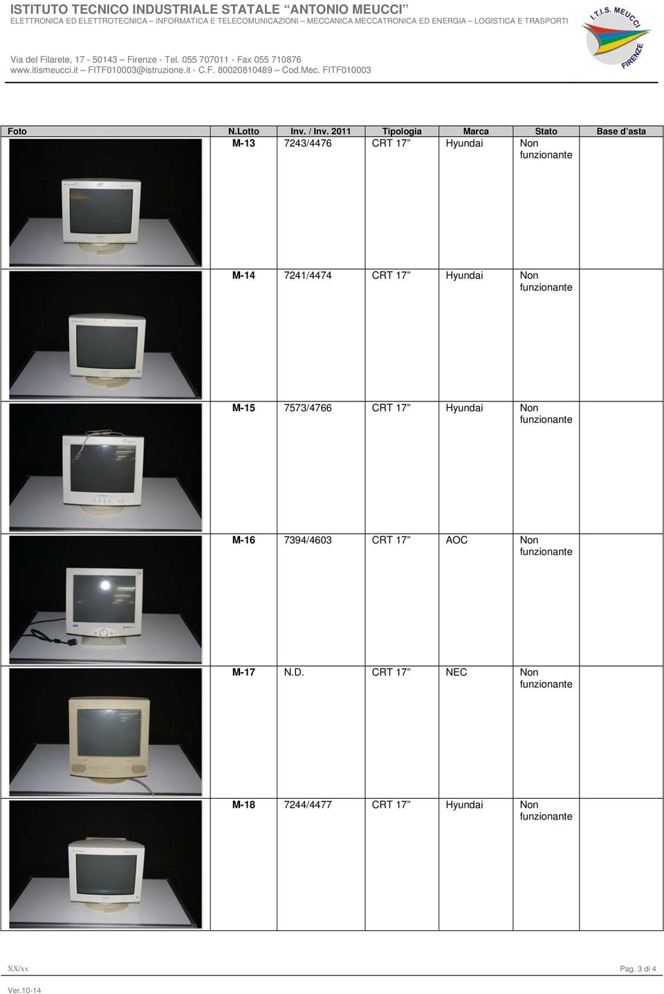 Non M-16 7394/4603 CRT 17 AOC Non M-17 N.D.