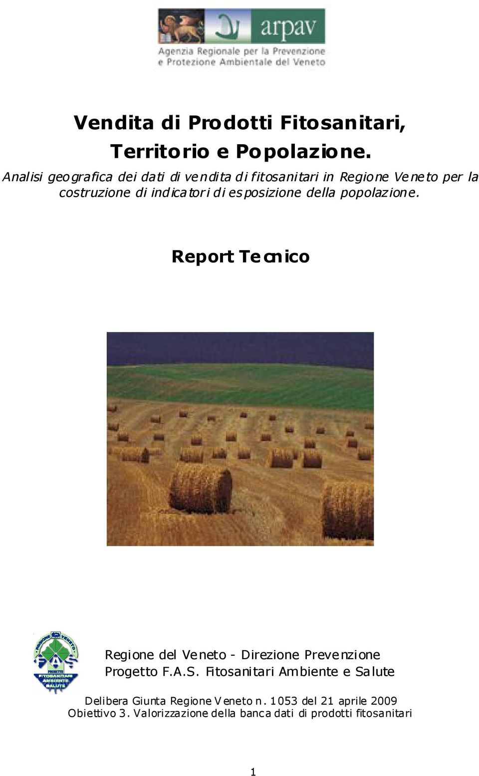 esposizione della popolazione. Report Tecnico Regione del Veneto - Direzione Prevenzione Progetto F.A.S.